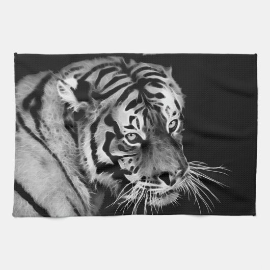 Schönes Tiger Schwarz-weißes Afrika Handtuch (Horizontal)