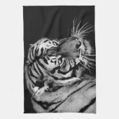 Schönes Tiger Schwarz-weißes Afrika Handtuch (Vertikal)