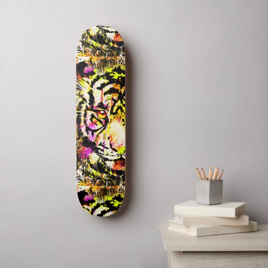 Schönes Tiger Skateboard - Gelber Tiger Skate (Wandkunst)