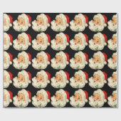 Schönes traditionelles Santa Face, schwarzer Hinte Geschenkpapier (Flach)