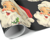 Schönes traditionelles Santa Face, schwarzer Hinte Geschenkpapier (Rolleneckpunkt)