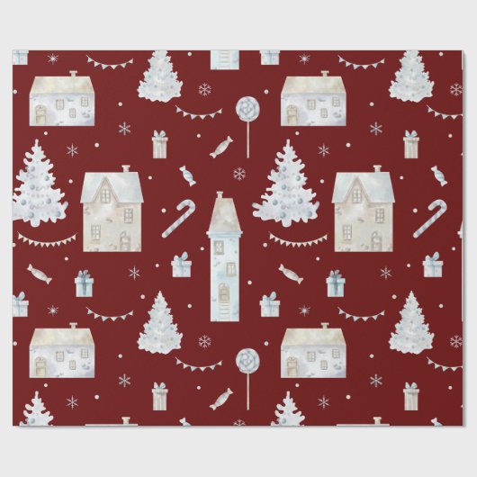 Schönes traditionelles Weihnachtswrapping Papier Geschenkpapier (Flach)
