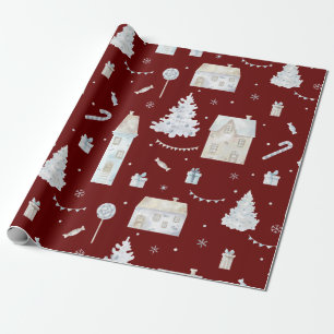 Schönes traditionelles Weihnachtswrapping Papier Geschenkpapier