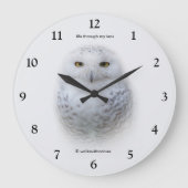 Schönes, traumhaftes und serenschneesicheres Owl Große Wanduhr (Vorderseite)