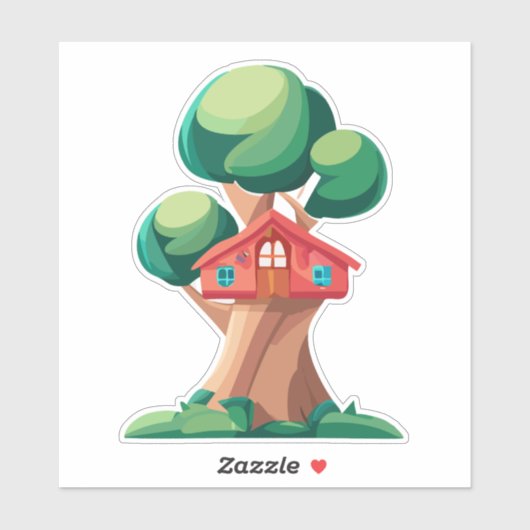 Schönes Tree House Aufkleber (Blatt)