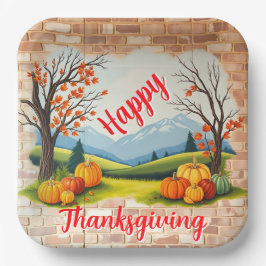 Schönes Trendy Happy Thanksgiving Fall Pappteller