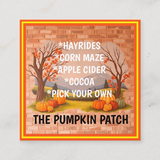 Schönes Trendy Happy Thanksgiving Fall Quadratische Visitenkarte (Vorderseite)