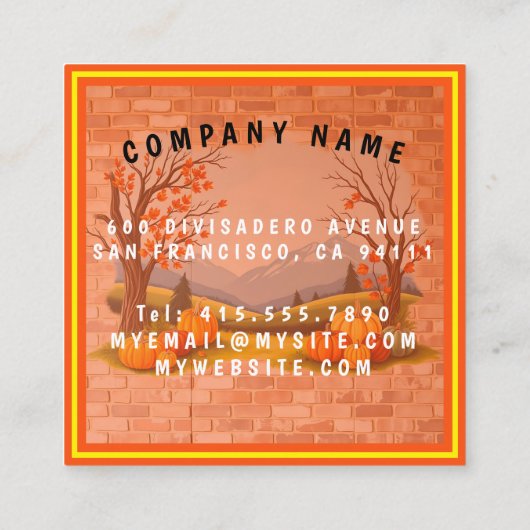 Schönes Trendy Happy Thanksgiving Fall Quadratische Visitenkarte (Rückseite)