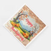 Schönes Trendy Happy Thanksgiving Fall Serviette (Ecke)