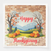 Schönes Trendy Happy Thanksgiving Fall Serviette (Vorderseite)