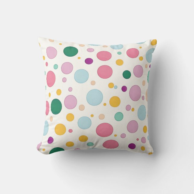 Schönes trendy schlichtes Polka Dot Pattern Kissen (Vorderseite)