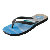 Schönes Tropical Beach & Sand Monogram Badesandalen (Schrägansicht)