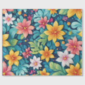 Schönes tropisches Blumendesign Geschenkpapier (Flach)