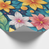 Schönes tropisches Blumendesign Geschenkpapier (Ecke)