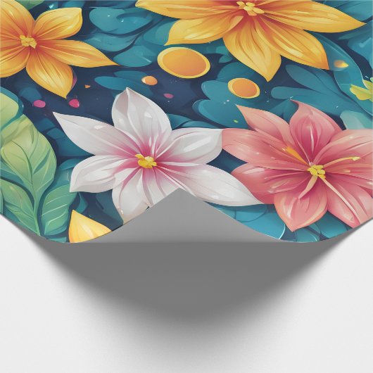 Schönes tropisches Blumendesign Geschenkpapier (Ecke)