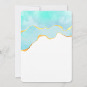 Schönes tropisches Grün mit Goldbrasse Hochzeit Einladung (Rückseite)