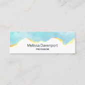 Schönes tropisches Grün mit goldener Grenze Mini Visitenkarte (Vorderseite)