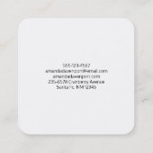 Schönes tropisches Grün mit goldener Grenze Quadratische Visitenkarte (Rückseite)