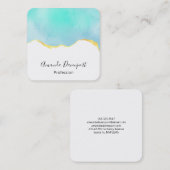 Schönes tropisches Grün mit goldener Grenze Quadratische Visitenkarte (Vorne/Hinten)