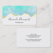 Schönes tropisches Grün mit goldener Grenze Visitenkarte (Vorne/Hinten)