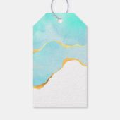 Schönes tropisches Grün mit goldener Grenze zum Ge Geschenkanhänger (Rückseite)