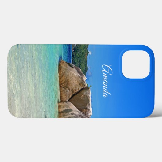 Schönes tropisches Meer mit felsenbedeckter Küste Case-Mate iPhone Hülle (Rückseite (Horizontal))