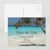Schönes tropisches Ozeanparadies Save the Date Einladungspostkarte (Vorne/Hinten)