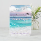 SCHÖNES TROPISCHES OZEANSONENGERÄT Save the Date Einladung (Stehend Vorderseite)