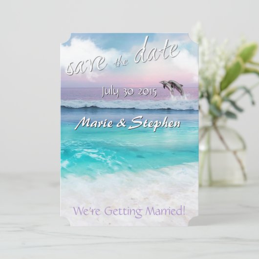 SCHÖNES TROPISCHES OZEANSONENGERÄT Save the Date Einladung (Stehend Vorderseite)