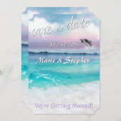 SCHÖNES TROPISCHES OZEANSONENGERÄT Save the Date Einladung (Vorne/Hinten)