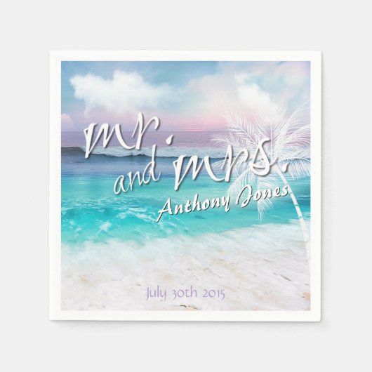 SCHÖNES TROPISCHES OZEANSONENPAPIER SERVIETTE (Vorderseite)