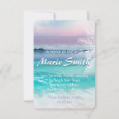 SCHÖNES TROPISCHES OZEISCHES SONNENBrautparty Einladung (Rückseite)