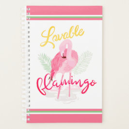 Schönes tropisches Rosa Flamingo Planer