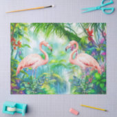 Schönes tropisches Rosa Flamingos Dekoupage Seidenpapier (Basteln)