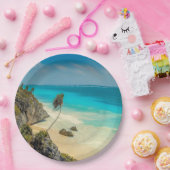 Schönes tropisches Sandstrand Paradise Pappteller (Party)