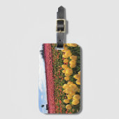 Schönes Tulip Field mit Heißluftballon, Oregon Gepäckanhänger (Vorderseite Vertikal)