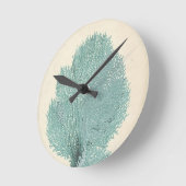 Schönes Türkis/Aqua Coral Runde Wanduhr (Winkel)