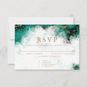 Schönes Türkis und Kristallgeode RSVP Karte (Vorderseite)
