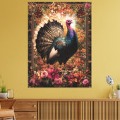 Schönes türkisches Blumendesign Leinwanddruck (Insitu (Wohnzimmer))