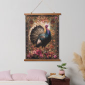 Schönes türkisches Blumendesign Wandteppich Mit Holzrahmen (Schlafzimmer)