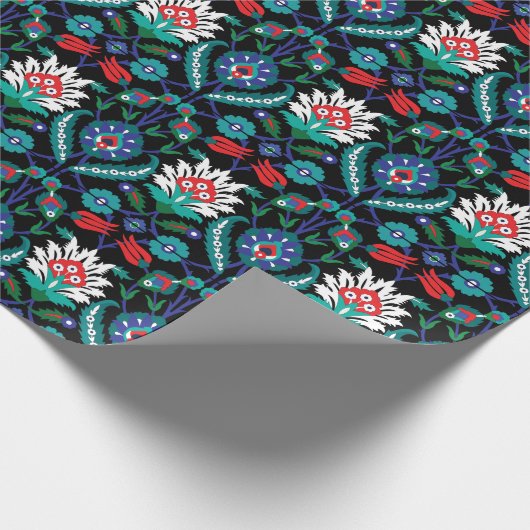 💙 ❤️ 🖤 schönes türkisches Iznik-Muster Geschenkpapier (Ecke)