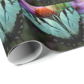 Schönes türkisfarbenes Frack Butterfly Geschenkpapier (Rolleneckpunkt)
