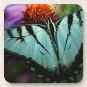 Schönes türkisfarbenes Frack Butterfly Getränkeuntersetzer