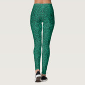 Schönes türkisfarbenes Glitzer-Effektmuster Leggings (Rückseite)