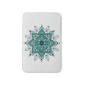 Schönes türkisfarbenes Mandala-Design Badematte (Vorderseite Vertikal)