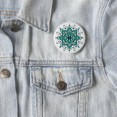 Schönes türkisfarbenes Mandala-Design Button (Beispiel)
