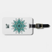 Schönes türkisfarbenes Mandala-Design Gepäckanhänger (Vorderseite horizontal)