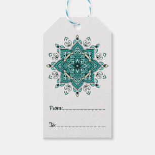 Schönes türkisfarbenes Mandala-Design Geschenkanhänger