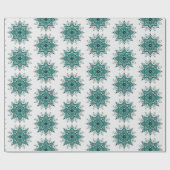 Schönes türkisfarbenes Mandala-Design Geschenkpapier (Flach)