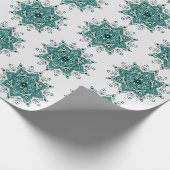 Schönes türkisfarbenes Mandala-Design Geschenkpapier (Ecke)